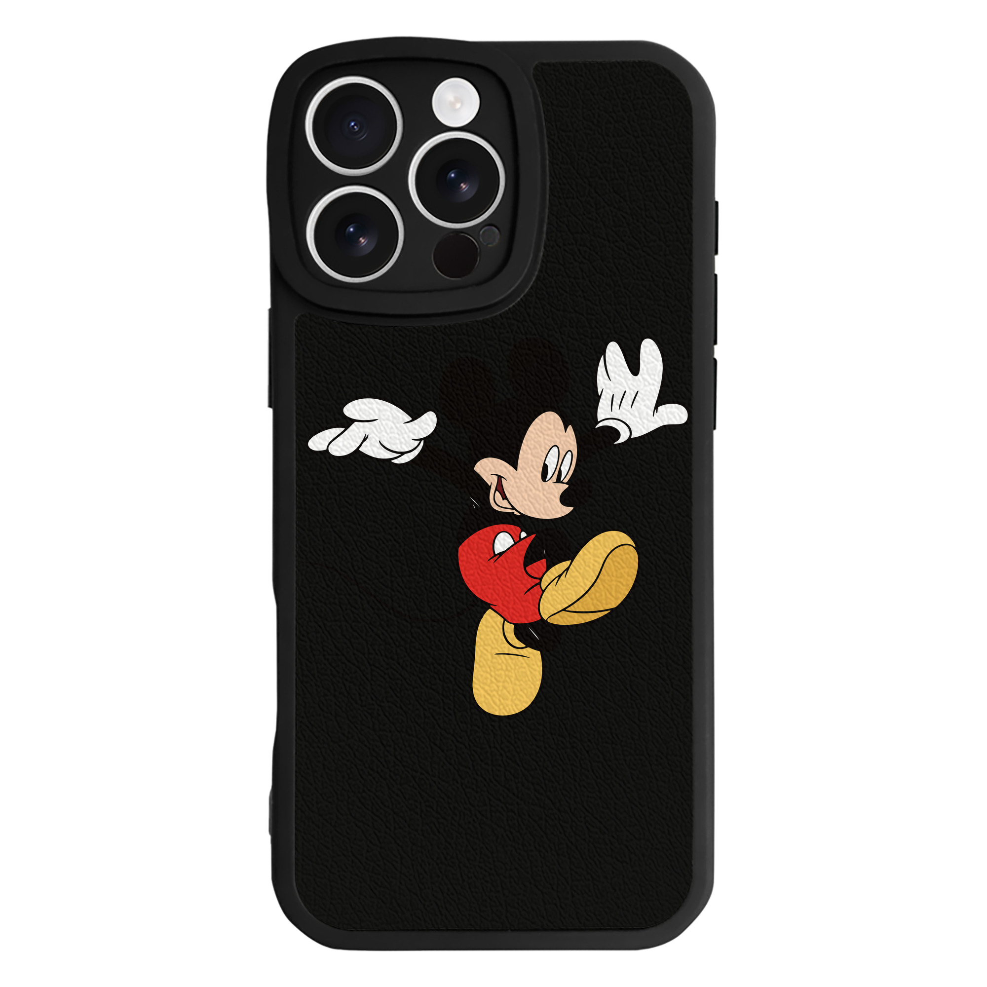 （画像用） ミッキーマウス Mickey Mouse 【iPhone 16シリーズ対応】シリコンスマホケース（レザー調） 材質：シリコン